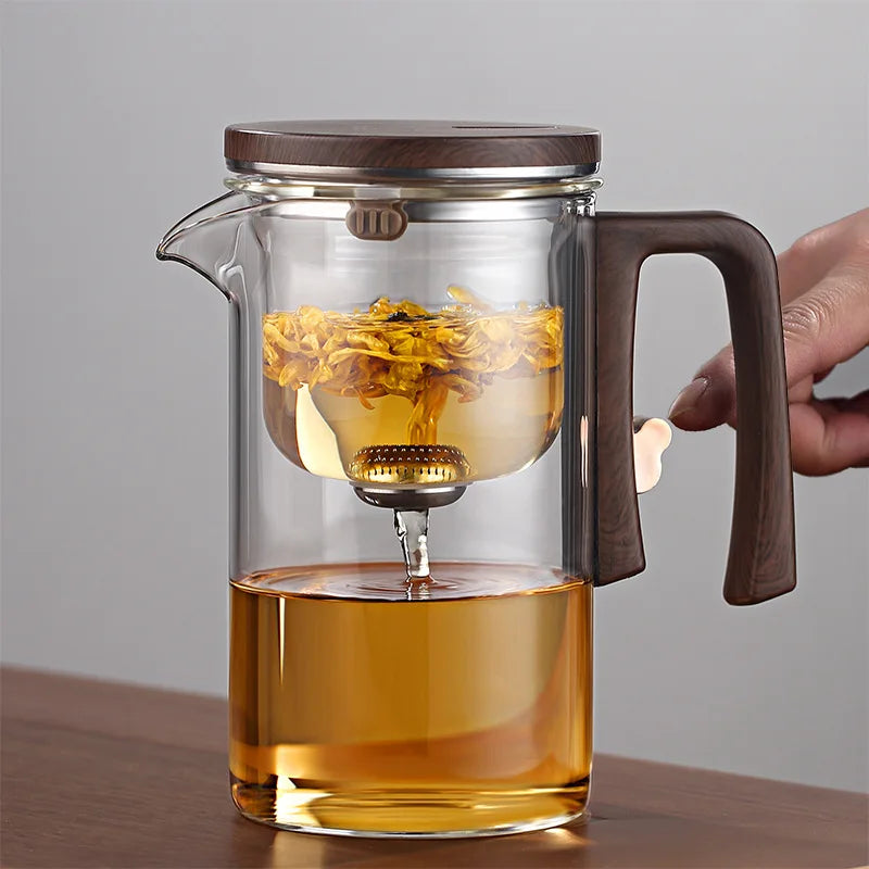 Magnetic Glass Teapot with One-Click Infuser