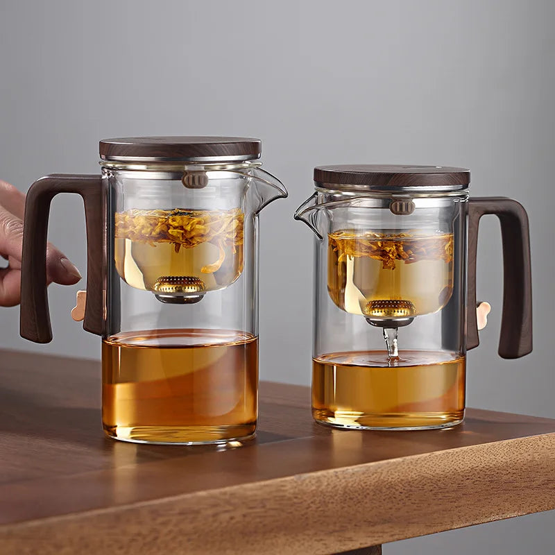 Magnetic Glass Teapot with One-Click Infuser