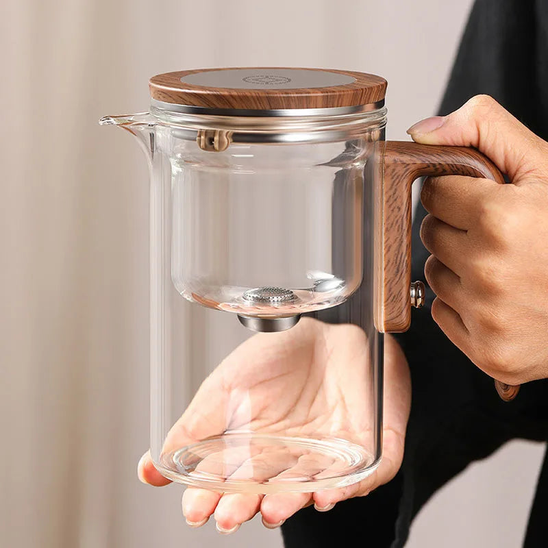 Magnetic Glass Teapot with One-Click Infuser