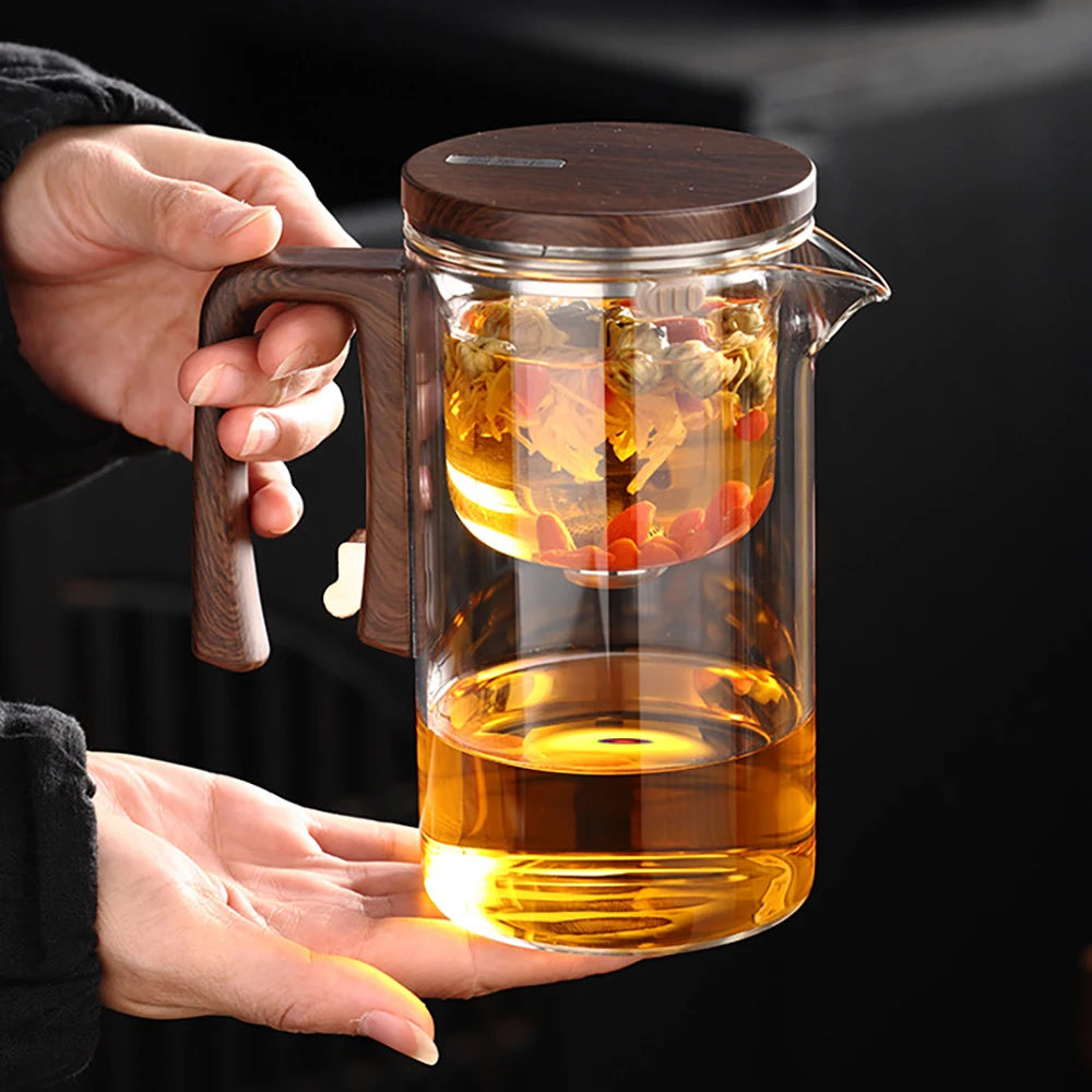 Magnetic Glass Teapot with One-Click Infuser