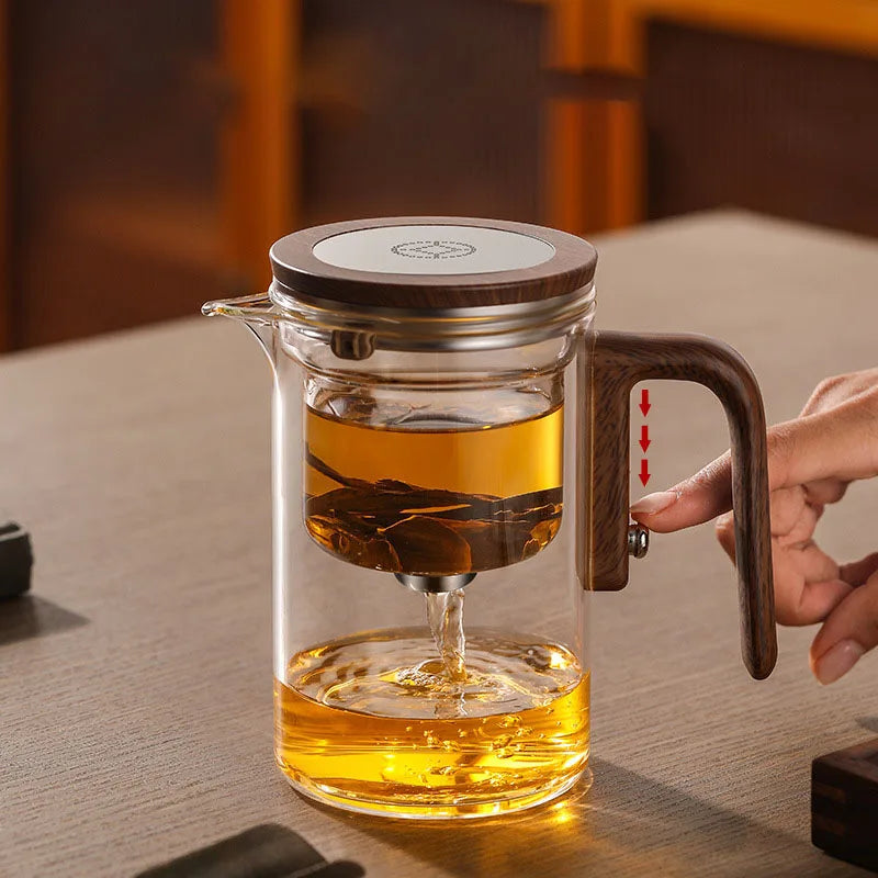 Magnetic Glass Teapot with One-Click Infuser