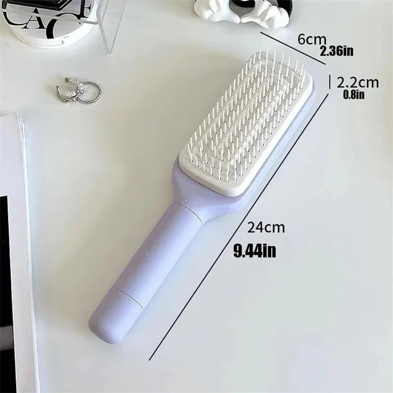 Self-Cleaning Spinning Hair Comb | Anti-Static, Retractable Massage Comb