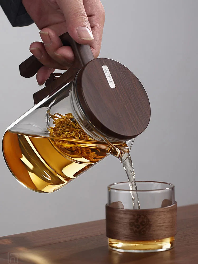 Magnetic Glass Teapot with One-Click Infuser