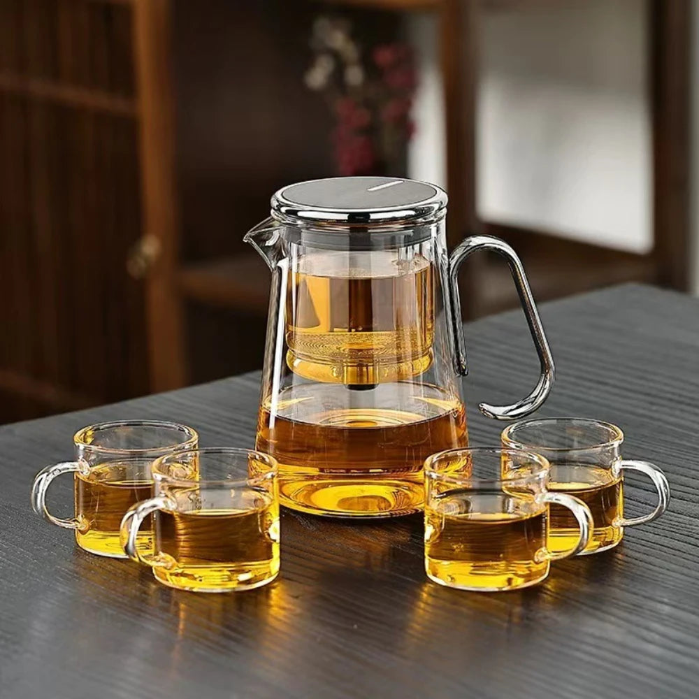 Magnetic Switch Glass Teapot with Infuser and Filter