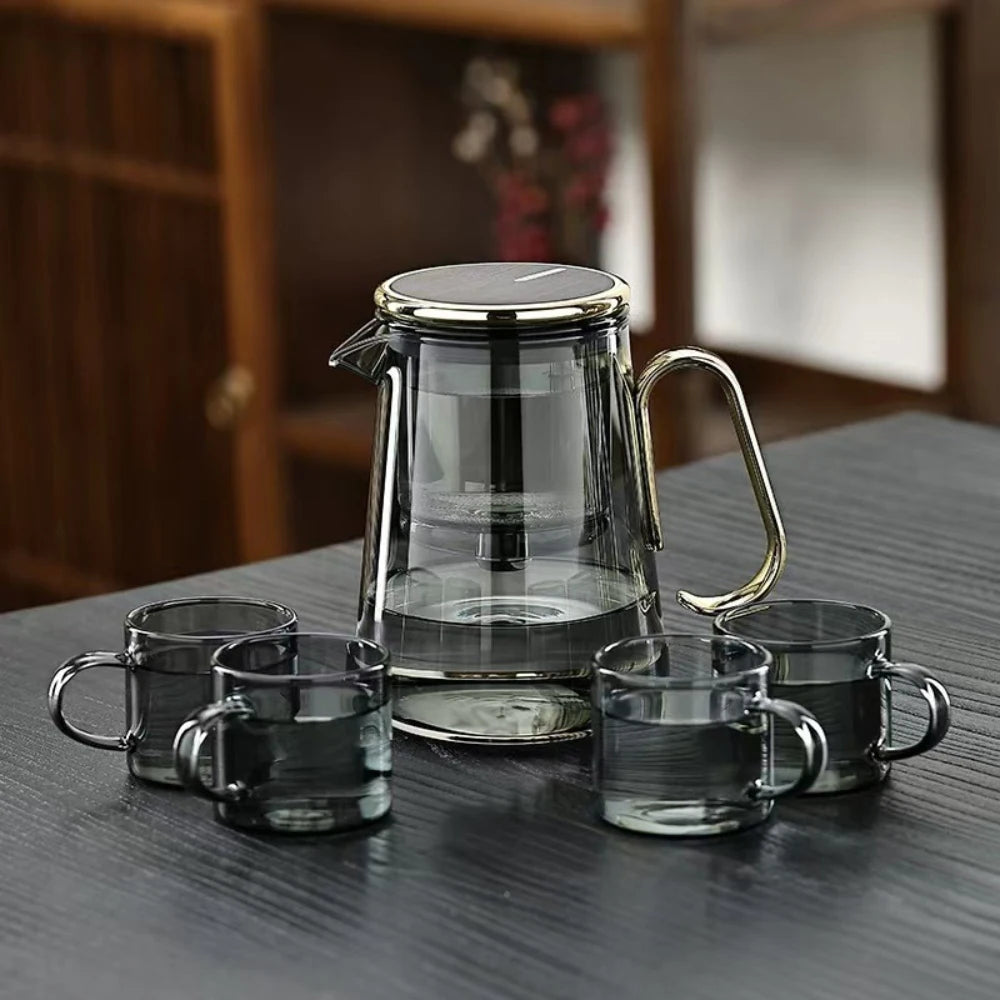 Magnetic Switch Glass Teapot with Infuser and Filter