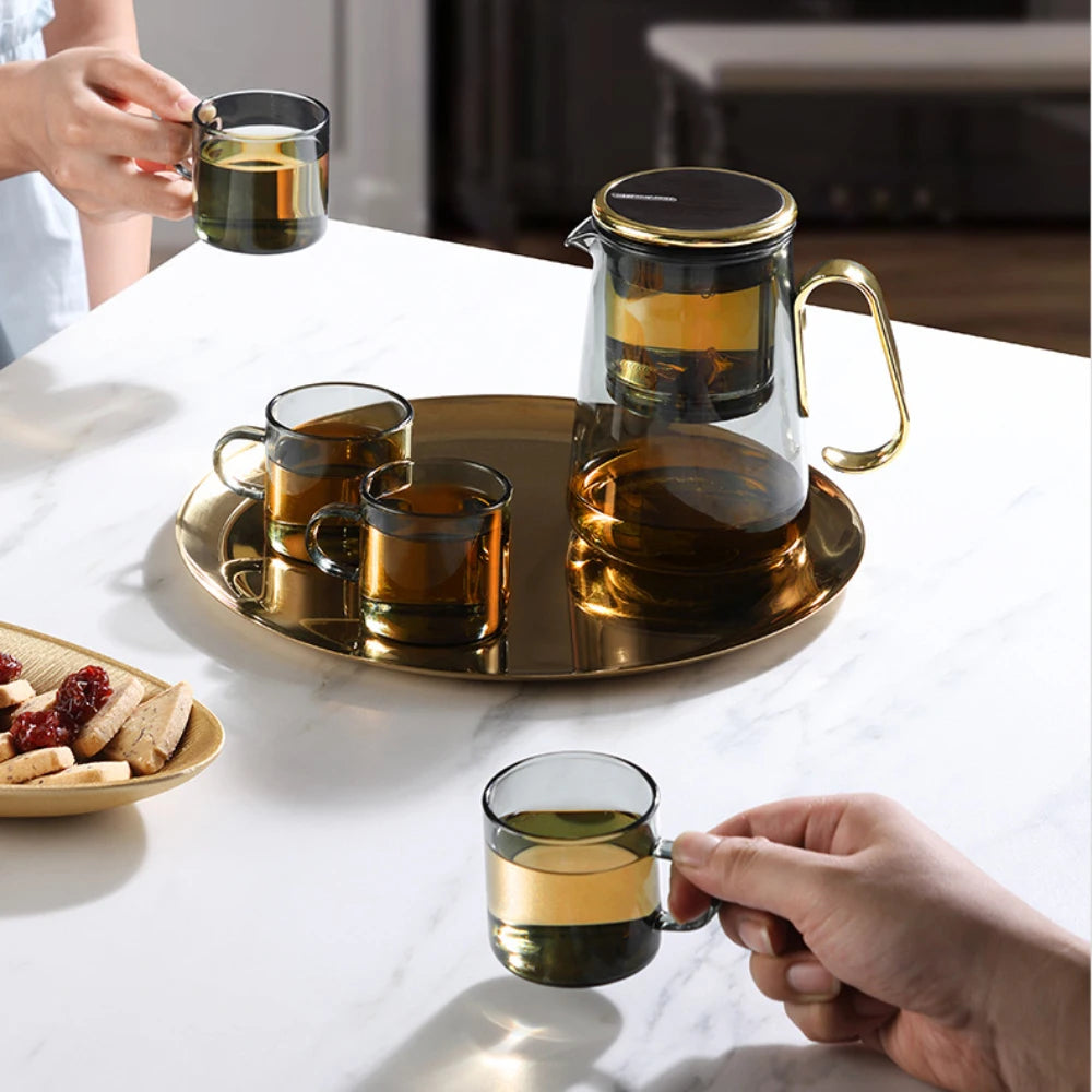 Magnetic Switch Glass Teapot with Infuser and Filter
