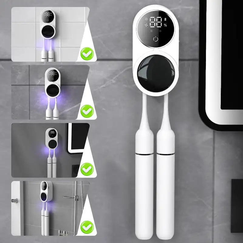 UV Toothbrush Sanitizer Holder – Portable Sterilizer and Toothpaste Accessories