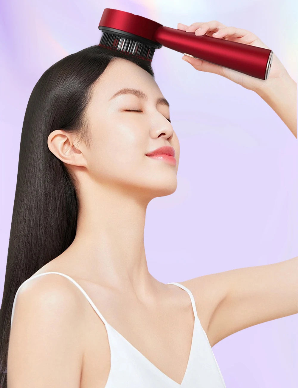 Electric Vibration Massage Comb with Red Light Therapy – Waterproof Scalp Massager for Hair Care