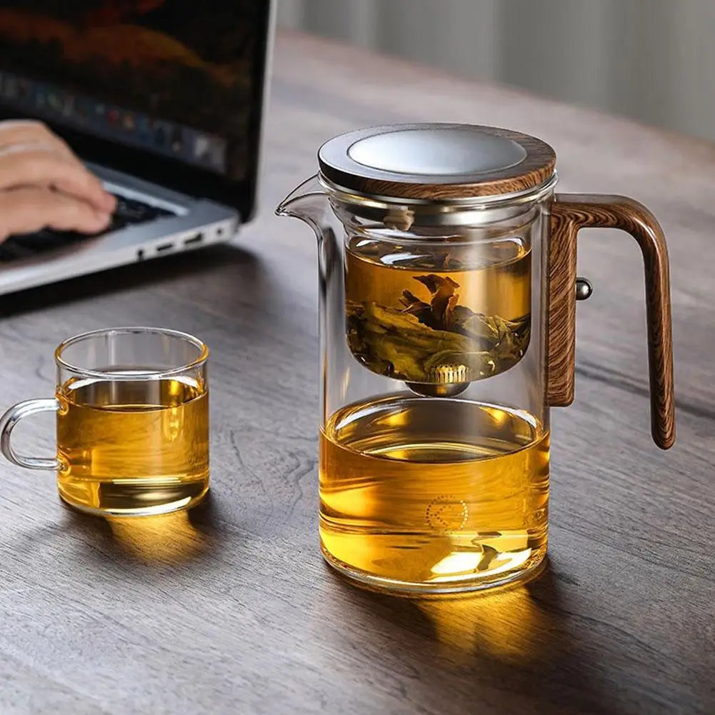 Magnetic Glass Teapot with One-Click Infuser