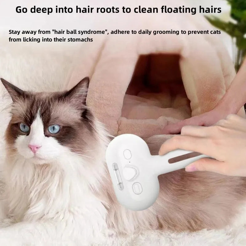 Pet Spray Hair Comb – Multifunctional Grooming Brush with Water Mist and Dematting Features for Cats and Dogs