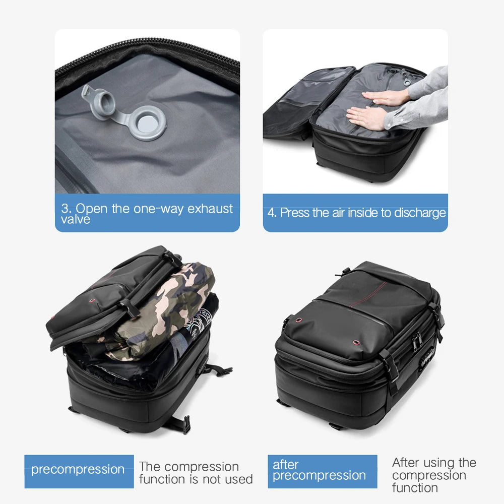 Travel Backpack | Vacuum Compression 17'' Laptop Bag – Large Capacity, Business & Hiking