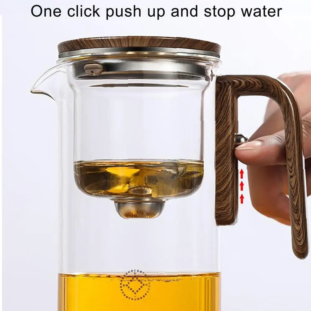 Magnetic Glass Teapot with One-Click Infuser