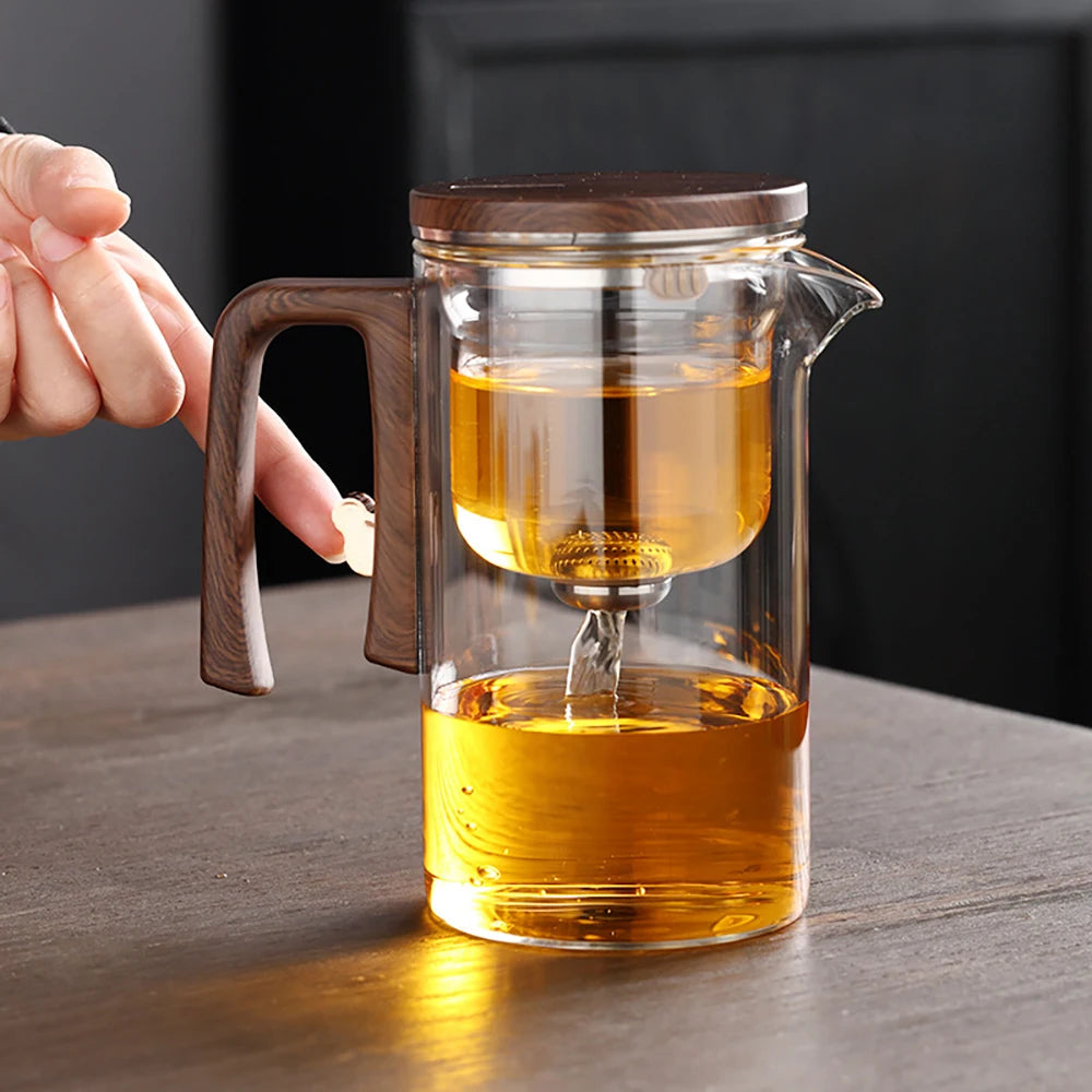 Magnetic Glass Teapot with One-Click Infuser