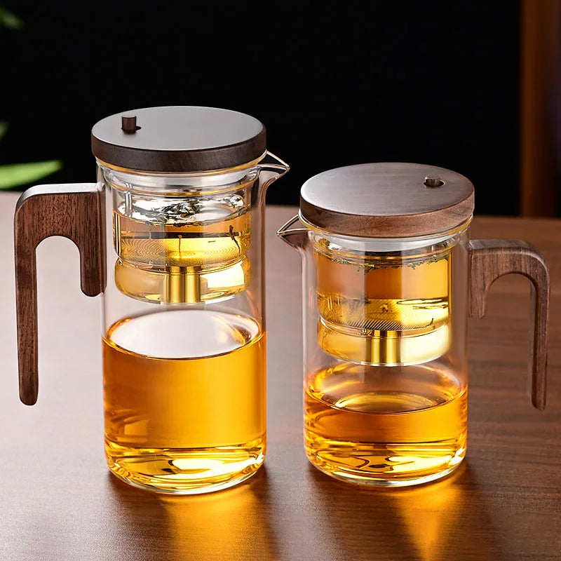 Magnetic Glass Teapot with One-Click Infuser