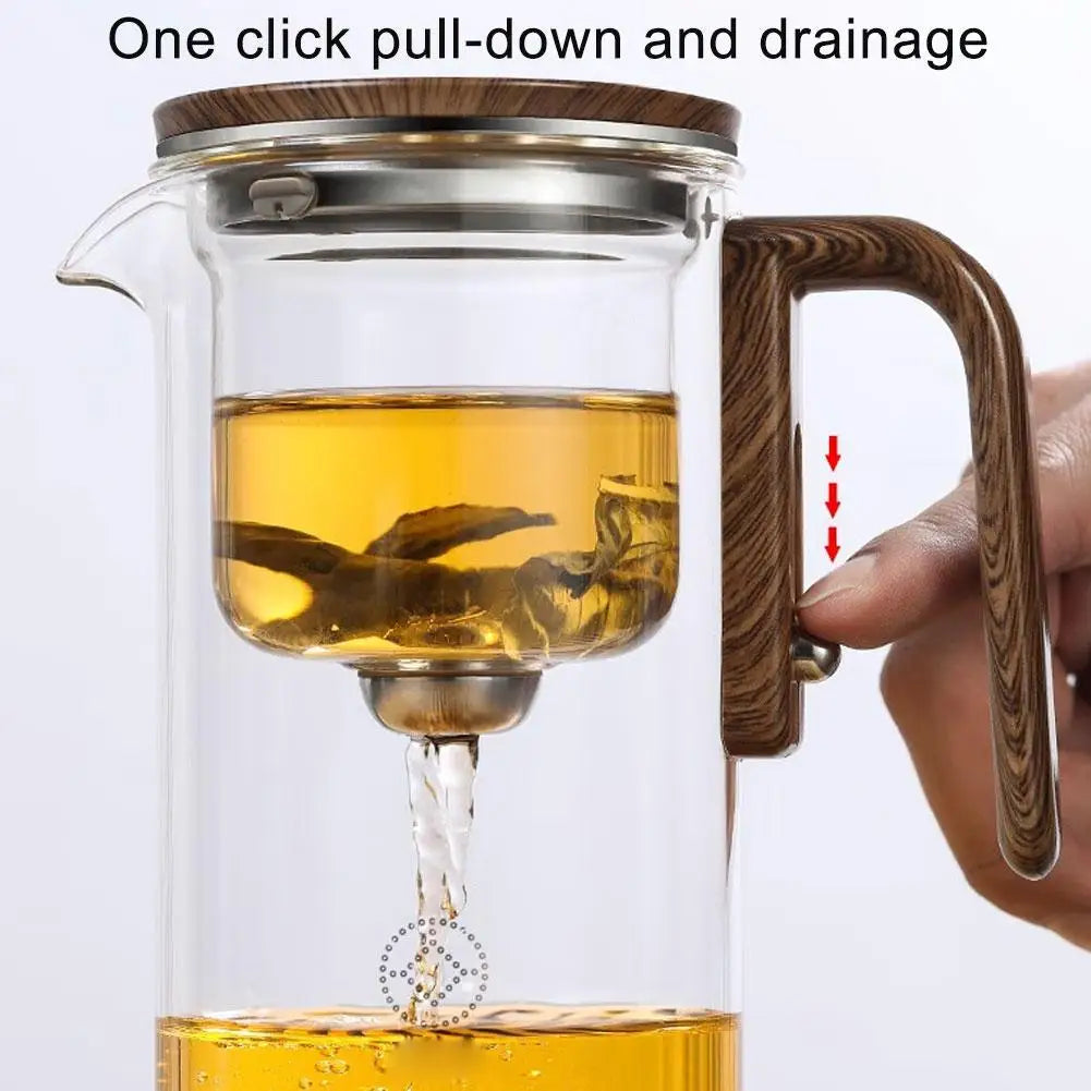 Magnetic Glass Teapot with One-Click Infuser
