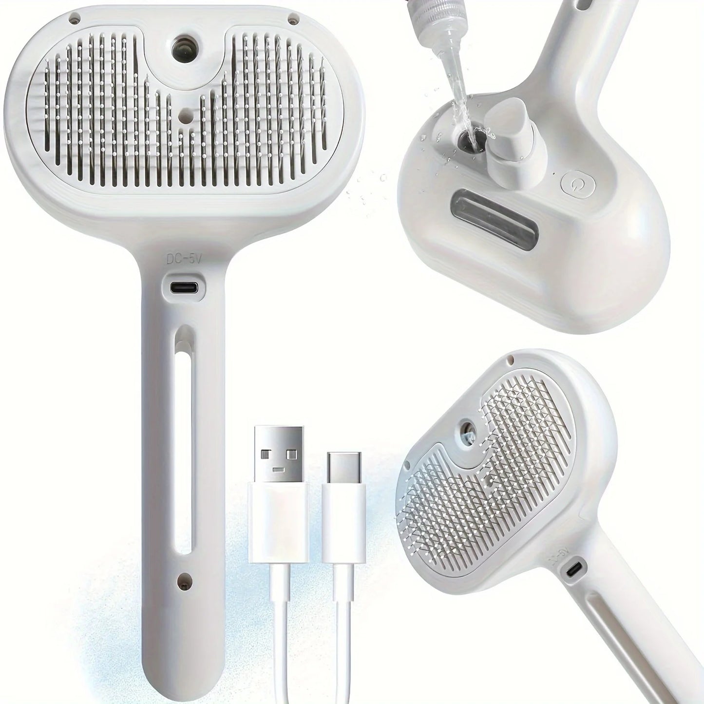 Pet Spray Hair Comb – Multifunctional Grooming Brush with Water Mist and Dematting Features for Cats and Dogs