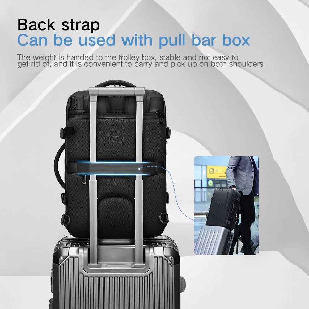 Travel Backpack | Vacuum Compression 17'' Laptop Bag – Large Capacity, Business & Hiking